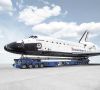 Space Shuttle auf Trailer
